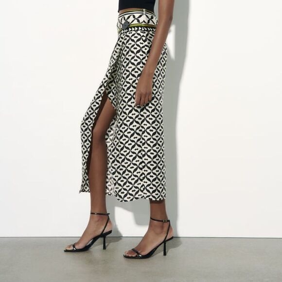 Zara Printed Wrap Skirt New - Picture 11 of 11